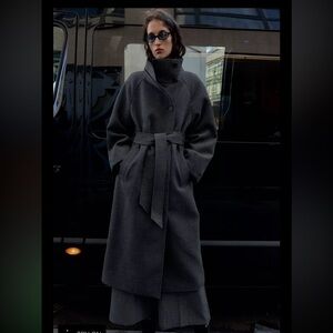 ZARA SOFT HIGH-NECK BELTED COAT